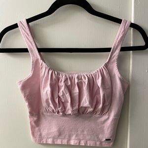 Hollister pink cropped tank